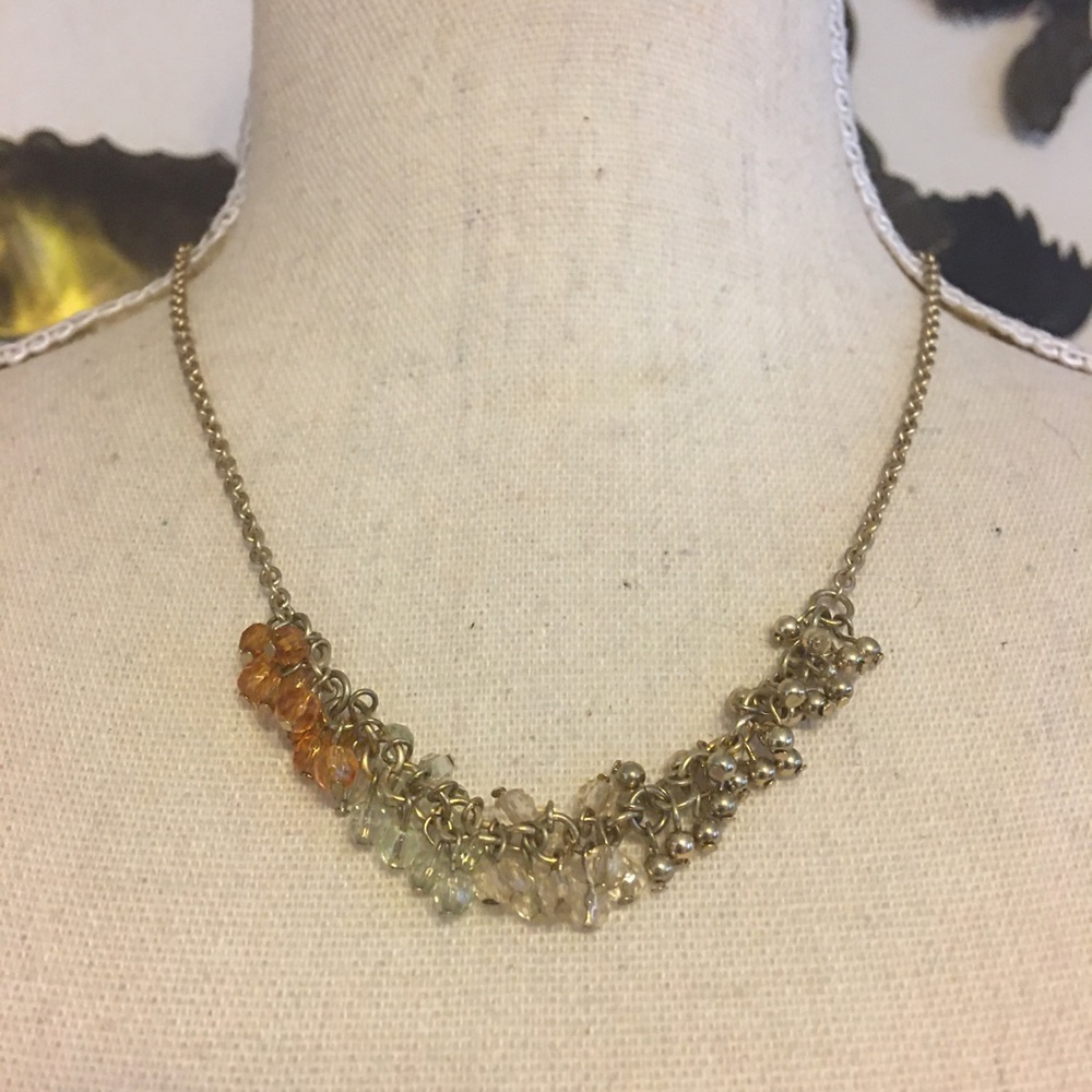 Coldwater Creek gold tone dangle bead necklace